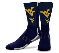 For Bare Feet NCAA Adult State and University Crew Socks - Polyester blend - Unisex - High-performance socks provide superior comfort (West Virginia Mountaineers - Indigo/Navy, Adult Medium)