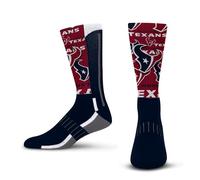 For Bare Feet NFL Men Women Team Color Logo Game Day Montage Performance Warm & Cold Weather Comfort Crew Sock, Houston Texans - Navy, Medium