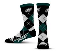 For Bare Feet - NFL Team Logo and Colors Men's Ribbed Argyle Socks Size Large 10-13, Philadelphia Eagles, Large
