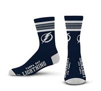 For Bare Feet Unisex's 4 Stripe Deuce Crew NHL Sock, Team Color, L
