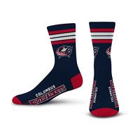 For Bare Feet Unisex's 4 Stripe Deuce Crew NHL Sock, Team Color, M
