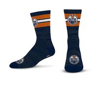 For Bare Feet Unisex's 4 Stripe Deuce Crew NHL Socks, Team Color, L