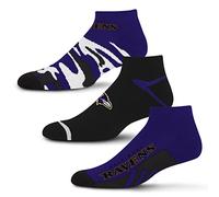 For Bare Feet Unisex's Camo Boom 3 Pack Ankle Sock NFL, Team Color, L