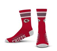 For Bare Feet Unisex's NFL 4 Stripe Deuce Crew-Large Sock, Team Color, L (Pack of 2)