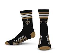 For Bare Feet Unisex's NFL 4 Stripe Deuce Crew-Medium Sock, Team Color, M