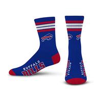 For Bare Feet Women's NFL 4 Stripe Deuce Crew-Large Sock, Team Color, L (Pack of 2)