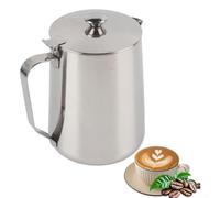 for Barista Milk Pitcher 350ml Precision Spout Coffee Foam (2000ml) | Includes tight-fit lid, keeps milk warm, prevents spills, for ideal for home baristas, easy storage