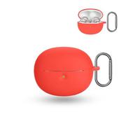 For Baseus Bowie MC1 Pro Wireless Earbuds,daunke Soft Silicone Protective Cover,Skin Case with Carabiner,Full Protection,Red