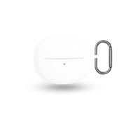 For Baseus Bowie MC1 Pro Wireless Earbuds,daunke Soft Silicone Protective Cover,Skin Case with Carabiner,Full Protection,White