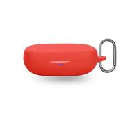For Baseus Bowie MF1 Wireless Earbuds,daunke Soft Silicone Protective Cover,Skin Case with Carabiner,Full Protection,Red