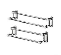 For Bathroom Double Towel Holder with Expandable Mounting System Built from 304 Stainless Steel and Finished in Polished Chrome for Durability (40cm)