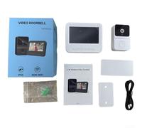 for battery Powered Video Doorbell 4.3 Inch Screen for Night Vision | 4.3-inch HD screen, real-time video monitoring, clear visitor ID, two-way audio talk, for instant communication(T23PRO White)