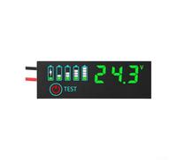 for battery Tester 7-55V with Low Voltage Alarm for battery(Green (7-55V)) | LED digital readout, grid capacity bar, 7-55V DC range, ternary lithium support, compact 4.6cm design