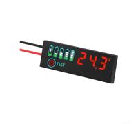for battery Tester 7-55V with Low Voltage Alarm for battery(Red (7-40V)) | LED digital readout, grid capacity bar, 7-55V DC range, ternary lithium support, compact 4.6cm design