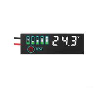 for battery Tester 7-55V with Low Voltage Alarm for battery(White (7-55V)) | LED digital readout, grid capacity bar, 7-55V DC range, ternary lithium support, compact 4.6cm design