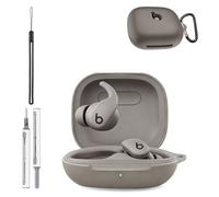 for Beats Powerbeats Fit (2025) Case Cover, Soft Silicone Protective Cover for Powerbeats Fit,Full-Body Shockproof Cover with Scratch Protection, with Keychain & Lanyard and Cleaner Kit,Grey