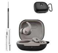 for Beats Powerbeats Fit (2025) Case Cover, Soft Silicone Protective Cover for Powerbeats Fit,Full-Body Shockproof Cover with Scratch Protection, with Keychain & Lanyard and Cleaner Kit,Black