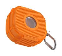 For Beats Powerbeats Fit BT Earphone Protective Cover with Bracket & Metal Carabiner Headphones Cover Housing Waterproof BT Earbuds Case for Outdoor Travel Camping (Orange)