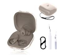 for Beats Powerbeats Fit Case Cover,NOUKAJU Earphone Protective Case (with Carabiner + Lanyard + Cleaning Pen) Drop-Proof,Scratch-Proof,Protective Cover for Beats Powerbeats Fit(Clear)