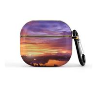 for Beautiful Sunset at Thailand Wireless Earbuds 3 Case Compatible with 3rd Generation Hard Shell Shockproof 3 Cases Cute Protective Cover with Keychain Supports Wireless Charging