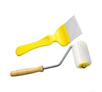 for beekeeping Uncapping Fork Needle Roller Kit 2-in-1 Ergonomic | Stainless steel and plastic for easy cleaning Compatible with most hives Efficient wax removal and gentle comb