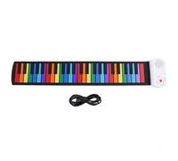 for Beginner, for Roll Up Piano Toy, 49 Keys, Realistic Sound, Rechargeable, Electric, for Beginners (Colorful Keys)