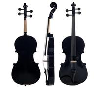 for Beginners Violin 4/4 Acoustic Violin Colored Basswood Fiddle Black Solidwood Fitted Violin With Carrying Case Brazilwood Bow (Color : Bk)