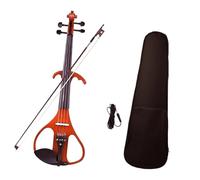 for Beginners Violin 4/4 Silent Electric Violin Solidwood Body 4/4 Violin Brazilwood Bow String Connecting Cable Bridge Carry Case Red