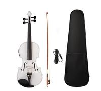 for Beginners Violin 4/4 Size Acoustic Electric Violin Solidwood Fiddle W/Brazilwood Bow Bridge Violin Foam Carry Case (Color : White)