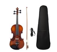 for Beginners Violin 4/4 Size Acoustic Electric Violin Solidwood Fiddle W/Brazilwood Bow Bridge Violin Foam Carry Case (Color : Natural)