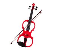 for Beginners Violin 4/4 Size Electric Violin Full Basswood Fiddle Stringed Instrument W/Case Cable Fittings Silent Red Blue (Color : Red)