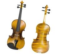 for Beginners Violin Handmade Solidwood Student Fiddle Kit 4/4 Size Acoustic Violin W/4/4 Brazilwood Bow Bridge Triangle Carry Strap Case