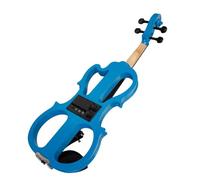 for Beginners Violin Silent Electric Solid Wood Violin Ebony Fittings In Blue Color Fiddle Set W/Brazilwood BowCable 4/4 Violin Case