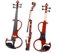 for Beginners Violin Solidwood Electric 4/4 Violin Set Ebony Fittings W/Brazilwood Bow Bridge Violin Hard Case Audio Cable
