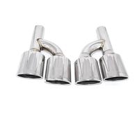 For Benz C-Class W204 E-Class W212 S-Class W220 Muffler Exhaust Pipe Welded Exhaust Tip Exhaust Car Modification(Silver H)