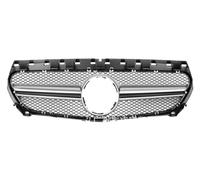 For Benz CLA W117 2017 2018 CLA200 CLA250 CLA45 For AMG Front Bumper Upper Hood Mesh Kidney Grille Car Bumper Radiator Grilles(Silver)
