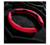 For Benz For AMG For CLK 200K 240 280 350 Anti-Skid Segmented Car Steering Cover Carbon Fiber/Suede Car Steering Wheel Covers Steering Wheel Cover(D Red)