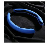 For Benz For AMG For CLK 200K 240 280 350 Anti-Skid Segmented Car Steering Cover Carbon Fiber/Suede Car Steering Wheel Covers Steering Wheel Cover(B Blue)