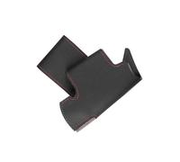 For Benz For W204 For W463 For X166 For W166 2011-2015 Car Inner Steering Wheel Cover Perforated Microfiber Leather Trim Car Steering Wheel Protective Cove(Black-red line)