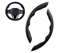 For Benz SLK R170 R171 R172 Breathable Anti-slip ComFortable Steering Wheel Accessories 2Pcs Carbon Fiber Car Steering Wheel Cover Steering Wheel Covers(Black)