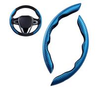 For Benz SLK R170 R171 R172 Breathable Anti-slip ComFortable Steering Wheel Accessories 2Pcs Carbon Fiber Car Steering Wheel Cover Steering Wheel Covers(Blue)