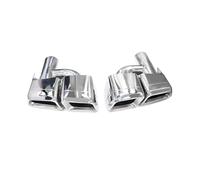 For Benz W212 E63 For CLS W204 2pcs/lot Quad Car Exhaust Tip Exhaust System Nozzle 304 Stainless Steel Muffler Tip Exhaust Tip Tail Pipe(H Silver)