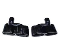 For Benz W221 S300 S350 S65 S500 S600 For AMG 60MM Muffler Interface Pipe Car Tailpipe Silver 1 Pair Stainless Steel Exhaust Tips Exhaust Tail Pipe(Black)