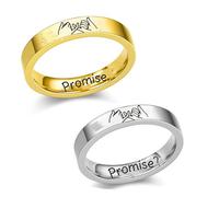 For Bestie Pinky Promise Ring, Stainless Steel Inspirational Rings, Inside Can Engraved Custom Friendship Ring, Bestie Gifts for Women