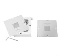 for bga Reballing Stencils Kit 90mm Table Fixture Jig with 10PCS Template for IC CPU GPU Repair for SMD Soldering Station Accessory Silver(BGA jig + 10pcs Stencils)