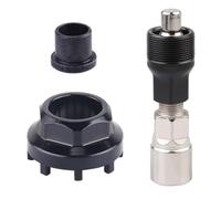 for Bicycle Bottom Bracket Tool for ISIS Crank Removal, Eight-Jaw Socket with Crank Puller and Retaining for RING Tool, Carbon Steel for Bike Maintenance Kit Compatible with 8-Slot Bottom Brackets