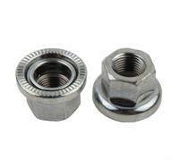 For Bicycle Hub Axle Antiskid Pattern Structure Steel Substance Silver 2pcs M9/m10 Track Wheel Nuts Having Integrated for Washer