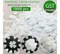 For Biodegradable White Heart Tissue Paper Confetti 10000 Pcs, 1.5 cm Table Scatters for Wedding, Birthday, Anniversary, Engagement, Baby Shower and Romantic Party(white)