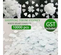 For Biodegradable White Heart Tissue Paper Confetti 10000 Pcs, 1.5 cm Table Scatters for Wedding, Birthday, Anniversary, Engagement, Baby Shower and Romantic Party()