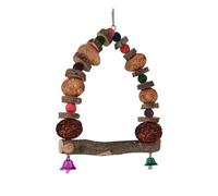 for Bird Cage - Parrot Playground Stand, Rattan Ball Perch, Nesting Training Toy, Companion Device with Feathers | Cage Hanger Supporting the Bird Cage